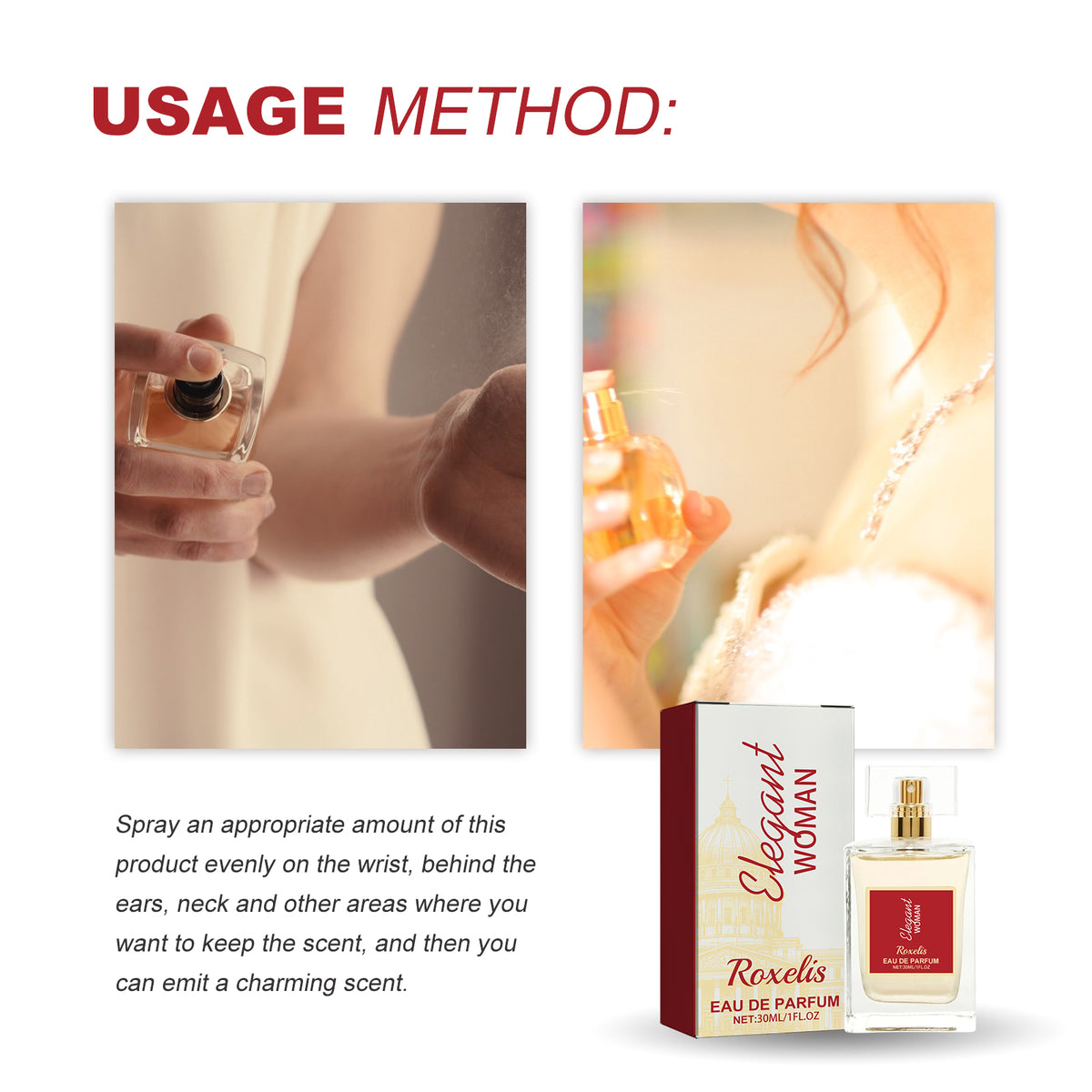 Elegant Woman Eau De Parfum, Natural Fresh Niche Light Elegant Flower Fruit Fragrance Wrist Behind Ear Lasting Fragrance Dating Atmosphere Perfume