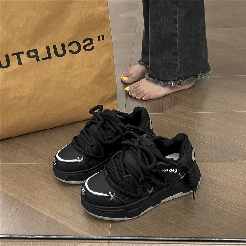 Cute Harajuku Sneakers Women's Running Shoes blue Thick Platform Sneakers students Outdoor Casual pink Vulcanized Shoes