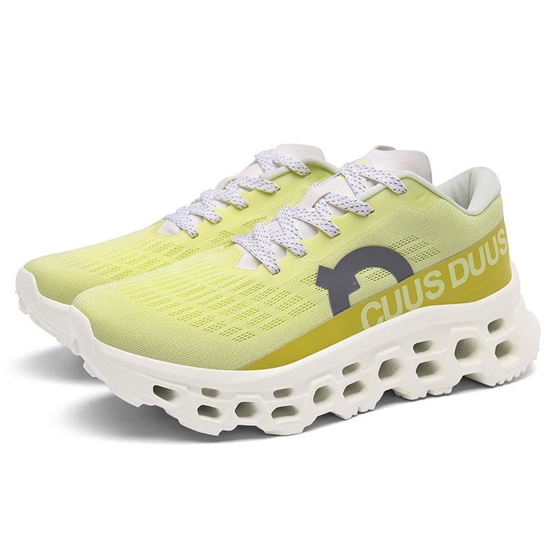 Men's Running Shoes Hollow Cushioning Thick Soled Sneakers Breathable Mesh lightweight Non-Slip Sneakers Outdoor Fitness Shoes