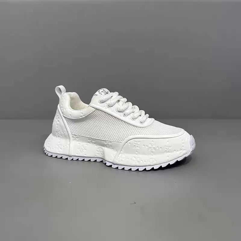 Chunky Sneaker Mens Designer Increased Internal Platform Sport Shoes Fashion Casual Microfiber Leather Mesh Breathable Gym Shoes