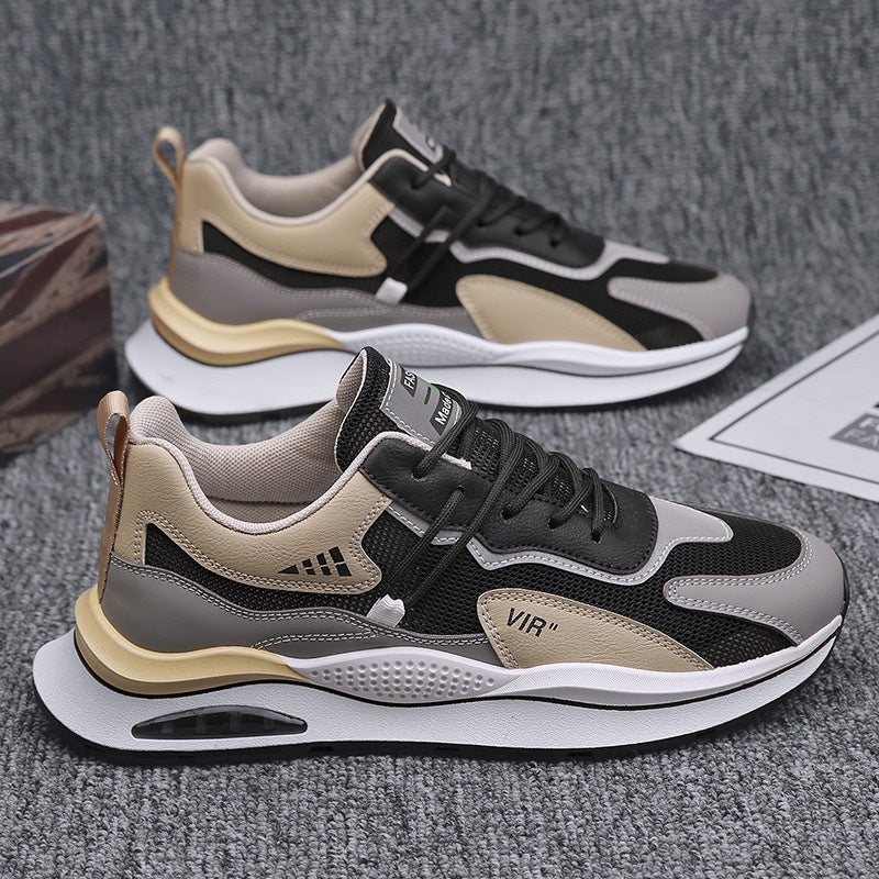Men's summer new breathable mesh sports shoes men's Korean version trendy versatile thick sole running casual dad shoes men
