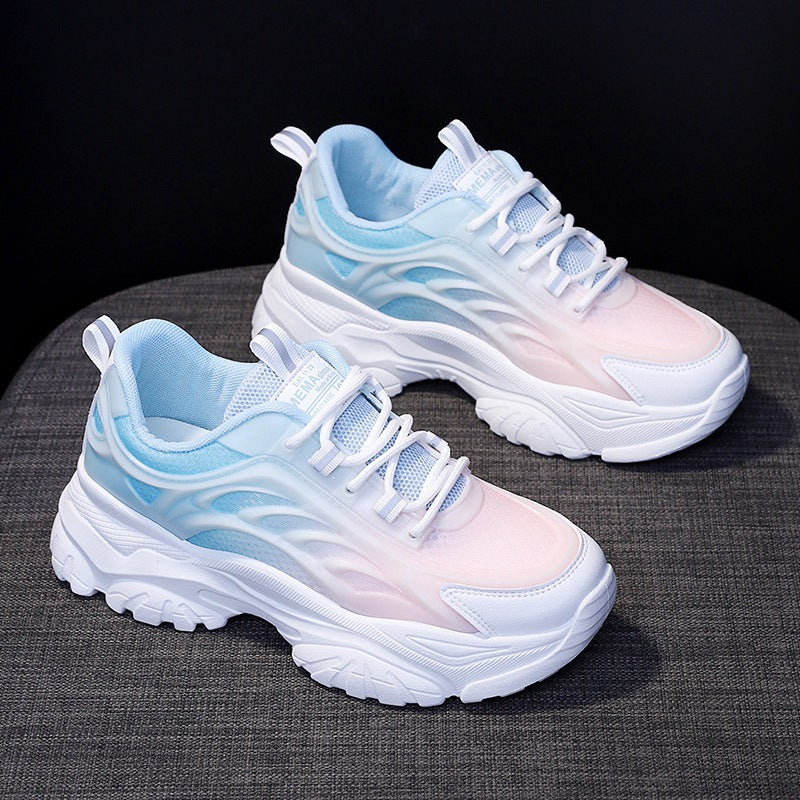 Spring and Autumn Thick Bottom White Versatile Sports and Leisure Women's Shoes Summer Edition