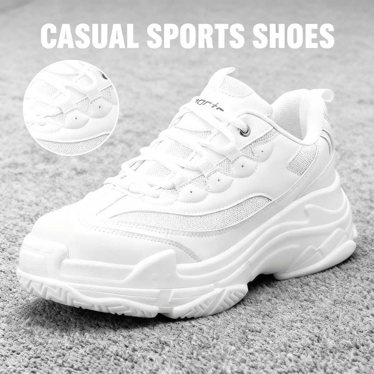 Casual Sports Shoes Soft Sole Breathable Daily Commute Outdoor Walking Men Casual Comfort Women Fashion Versatile Sneakers