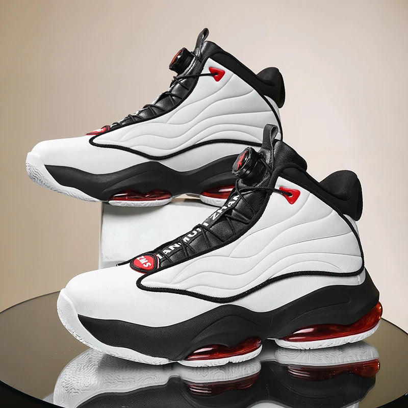 Men's Athletic Basketball Sneakers Breathable Cushioning Non-Slip Wearable Gym Training Running Shoes for Men