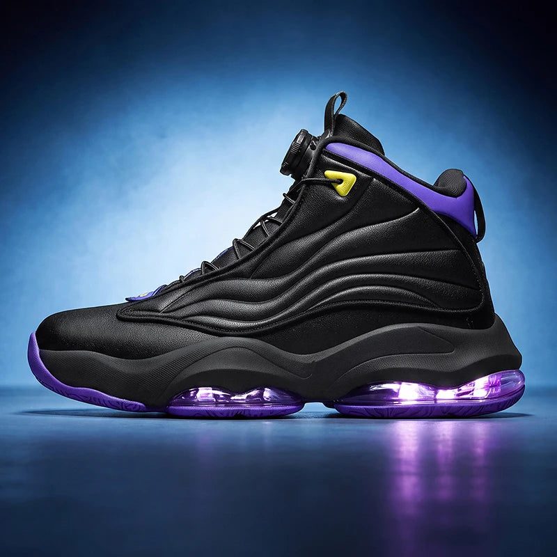 Men's Athletic Basketball Sneakers Breathable Cushioning Non-Slip Wearable Gym Training Running Shoes for Men