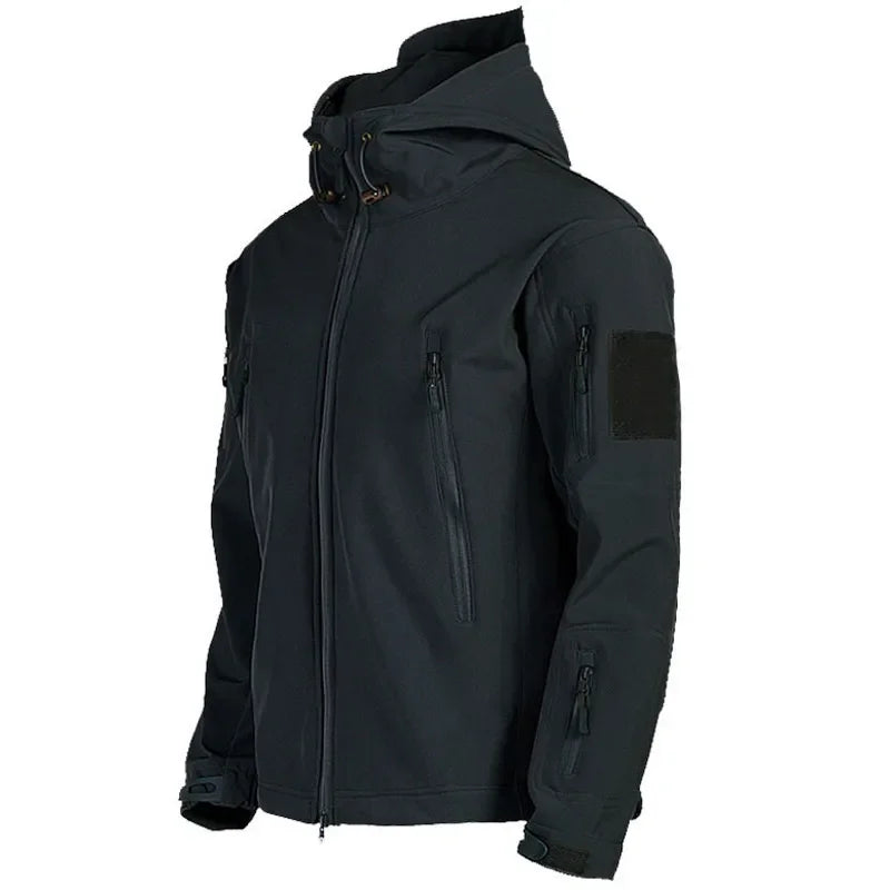 2026 Shark Skin Soft Shell Autumn and Winter Plush Thickened Mountaineering Tactics Training Breathable Waterproof Charge Suit