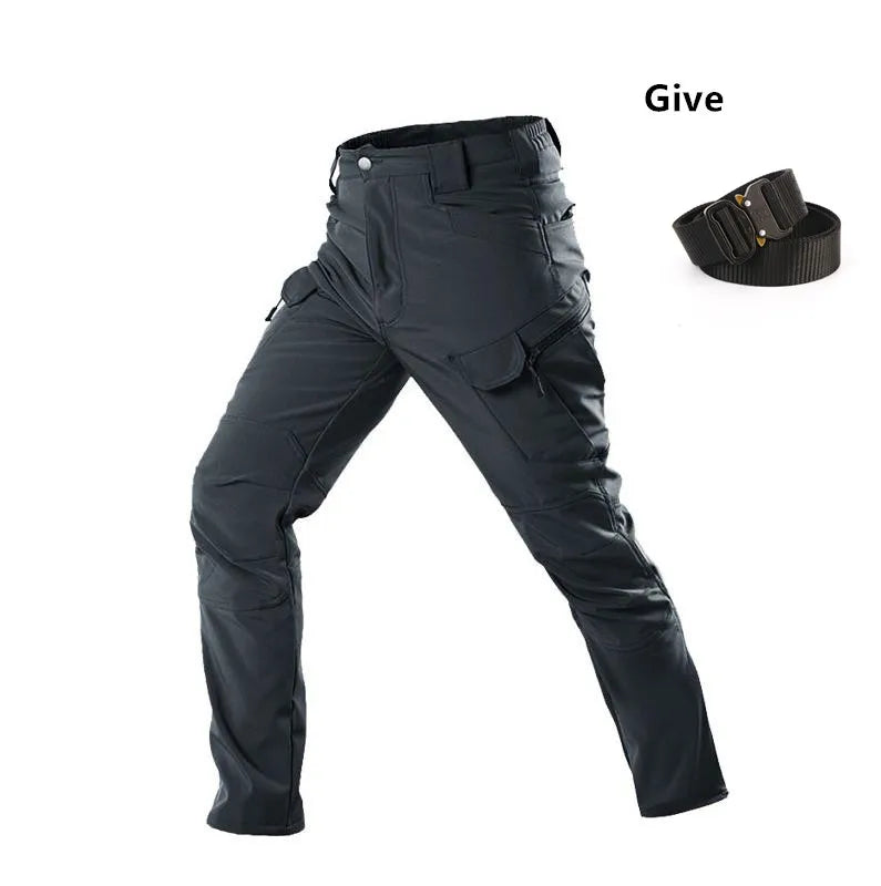 2026 Shark Skin Soft Shell Autumn and Winter Plush Thickened Mountaineering Tactics Training Breathable Waterproof Charge Suit