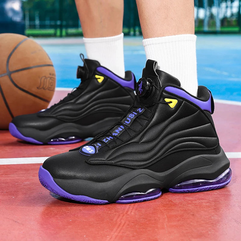 Men's Athletic Basketball Sneakers Breathable Cushioning Non-Slip Wearable Gym Training Running Shoes for Men