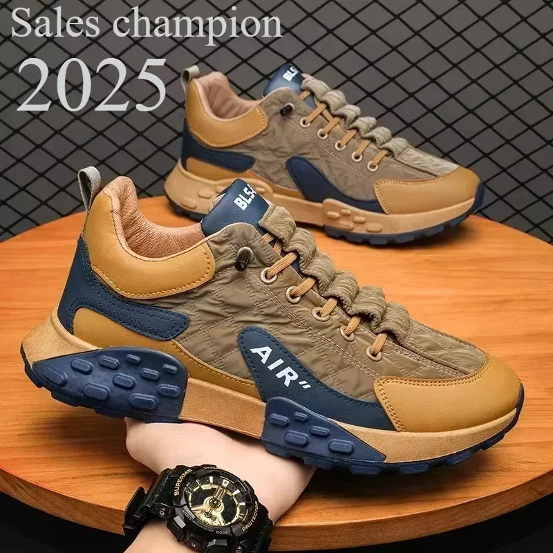 / -Stylish Men's Vulcanize Shoes for Leisure and Running in 2025/ Thick-Soled Casual Sneakers/