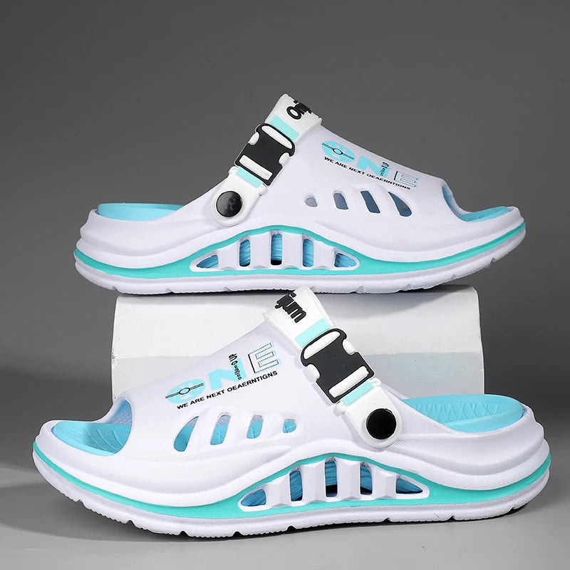 Male House Slippers Summer Breathable Open Toe Design Flexible Sole Non Slip Wear Resistant Footwear for Indoor Daily Use