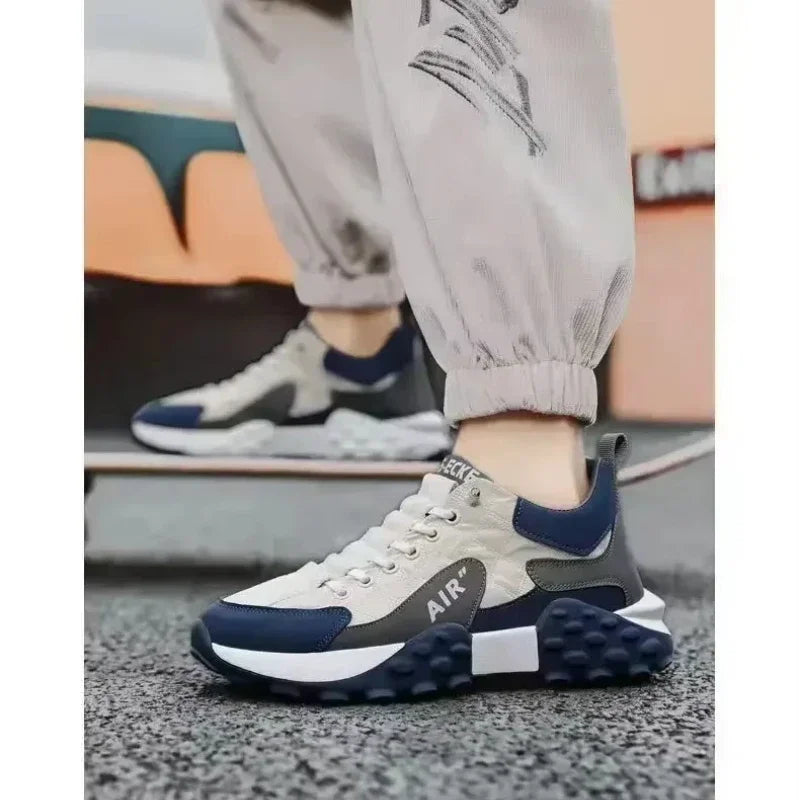 / -Stylish Men's Vulcanize Shoes for Leisure and Running in 2025/ Thick-Soled Casual Sneakers/