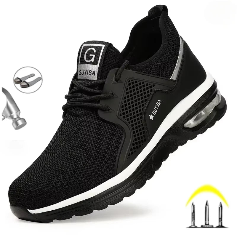 Plus Sise 35-50 Mens Safety Work Shoes Indestructible Air Cushion Sneakers Anti-smash Puncture Resistant Steel Toe Winter Boots
