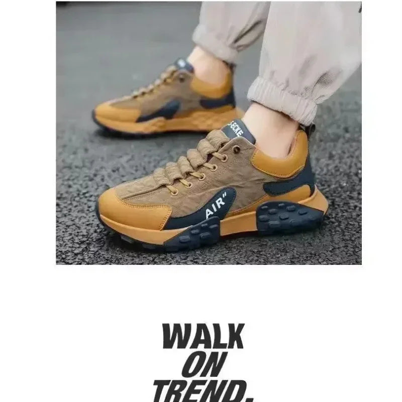 / -Stylish Men's Vulcanize Shoes for Leisure and Running in 2025/ Thick-Soled Casual Sneakers/