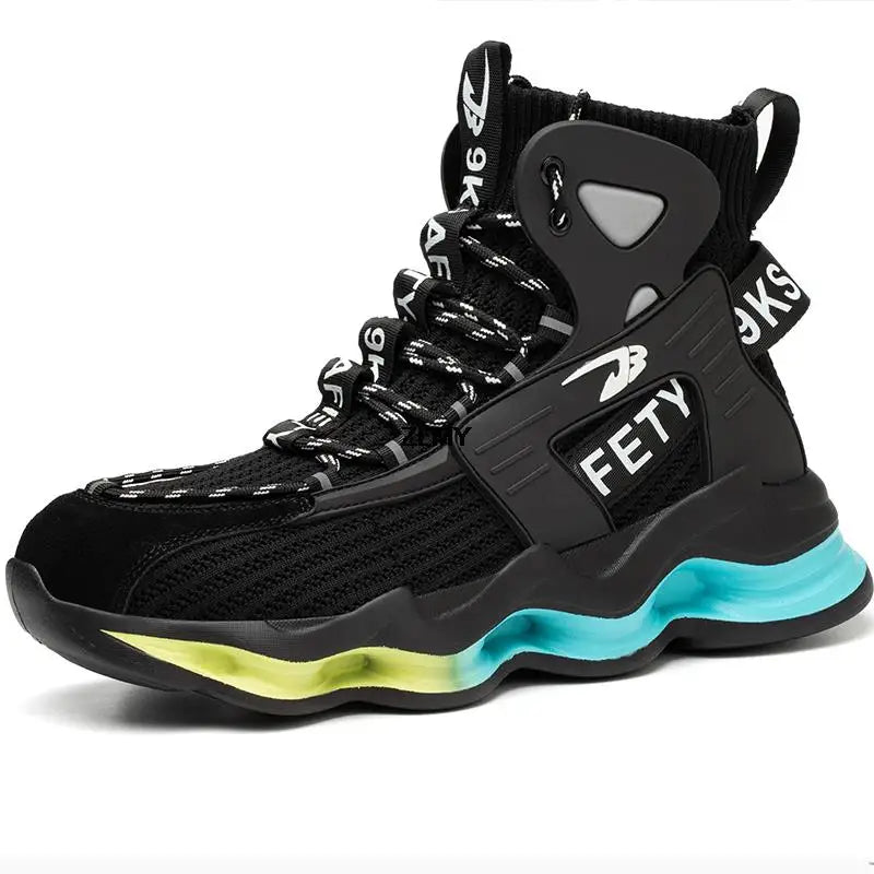 New Design Safety Shoes Men Work Sneaker Steel Toe Shoes Puncture Proof High Top Work Safety Boots Male Lightweight Work Shoes