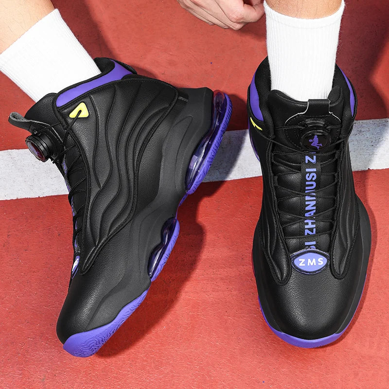 Men's Athletic Basketball Sneakers Breathable Cushioning Non-Slip Wearable Gym Training Running Shoes for Men