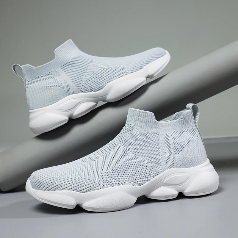 Plus size men's shoes 46 47 48 Summer new men's breathable knitted shoes leisure sports socks single shoes one pedal mesh shoes