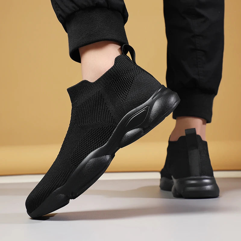 Plus size men's shoes 46 47 48 Summer new men's breathable knitted shoes leisure sports socks single shoes one pedal mesh shoes