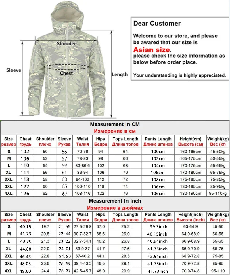 2026 Shark Skin Soft Shell Autumn and Winter Plush Thickened Mountaineering Tactics Training Breathable Waterproof Charge Suit