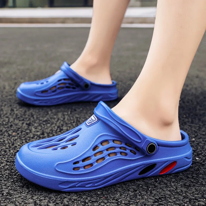 Men Flat sandals Summer Clogs EVA Garden Slippers Hole Shoes Beach Platform Sandals Couple Indoor House Soft Bathroom Slides 49