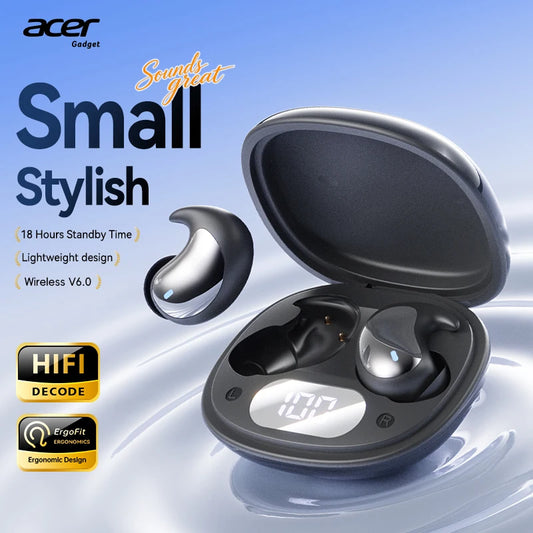 Acer Ohr719 Wireless Bluetooth Headphones Are Mini, Compact, and Comfortable to Wear, and Do Not Put Pressure on the Ears When Sleeping on Your Side. V6.0 Chip, High-Definition Sound Quality, and Come with a 200Mah Charging C