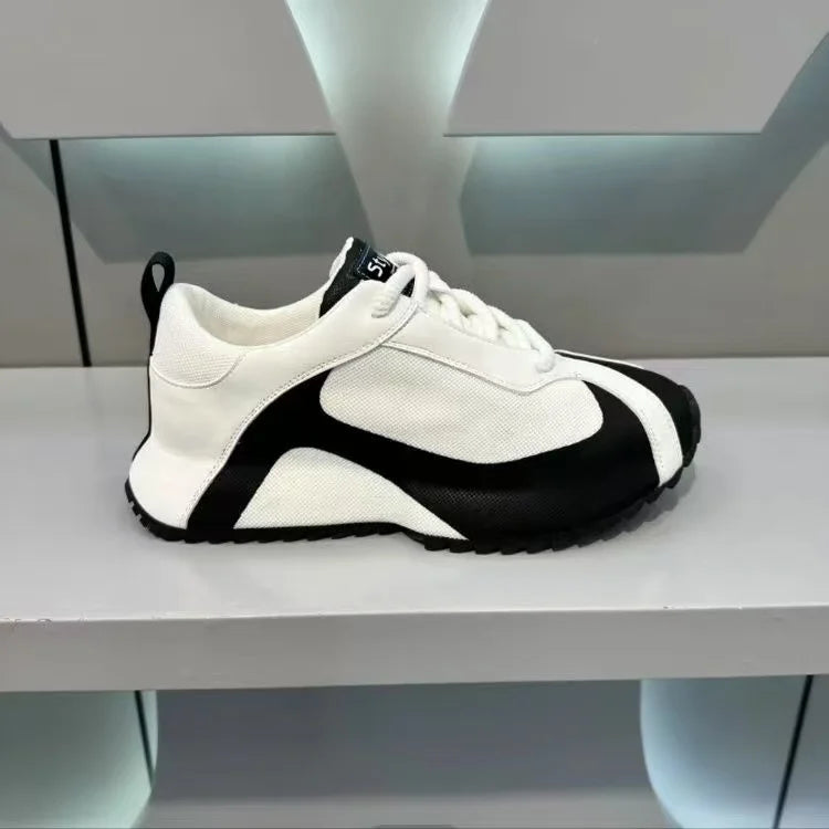 Chunky Sneaker Mens Designer Increased Internal Platform Sport Shoes Fashion Casual Microfiber Leather Mesh Breathable Gym Shoes