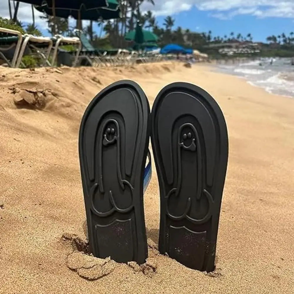 Size 39-45 Beach Flip Flops Non-slip Spoof Penis Flip Flops Summer Beach Comfortable Men's Beach Sandals for Men's