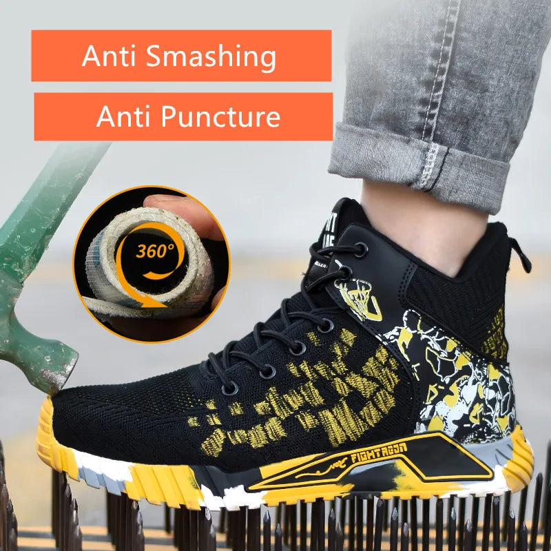 anti-slip work shoes high man safety shoes steel toe cap industrial work boots for women cheap man safety sneakers 48 49 50