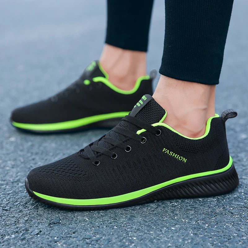 2025 Men Running Walking Knit Shoes Fashion Casual Sneakers Breathable Sport Athletic Gym Lightweight Men Sneakers Casual Shoes