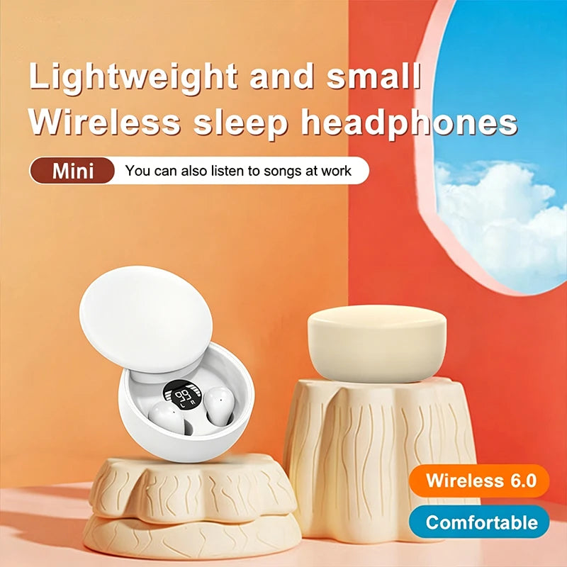 SK26 Invisible 6.0 Bluetooth Wireless Earphones Sleeping Earbuds Work Sports Mini Headphones 4D HIFI Bass Sound Quality Headset