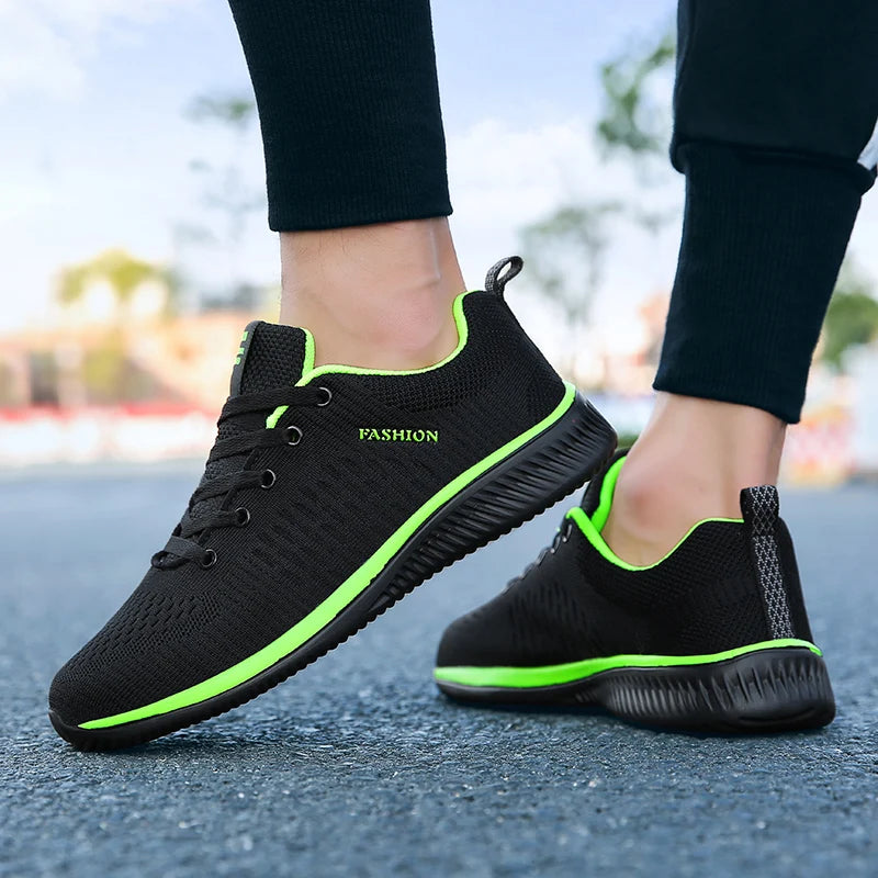 2025 Men Running Walking Knit Shoes Fashion Casual Sneakers Breathable Sport Athletic Gym Lightweight Men Sneakers Casual Shoes