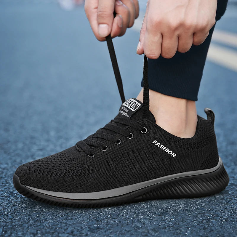 2025 Men Running Walking Knit Shoes Fashion Casual Sneakers Breathable Sport Athletic Gym Lightweight Men Sneakers Casual Shoes