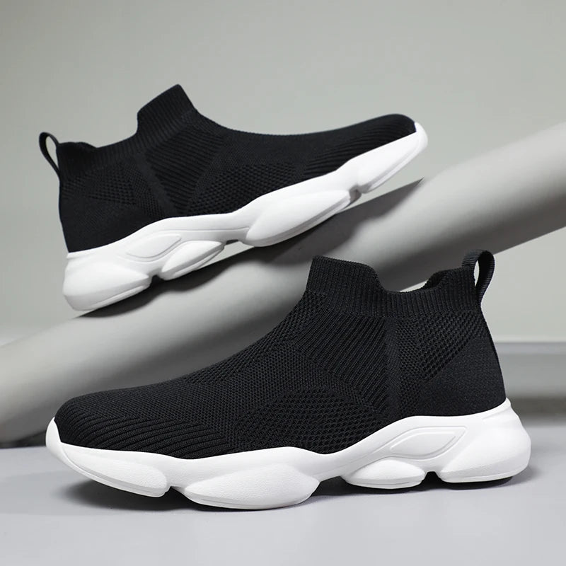 Plus size men's shoes 46 47 48 Summer new men's breathable knitted shoes leisure sports socks single shoes one pedal mesh shoes