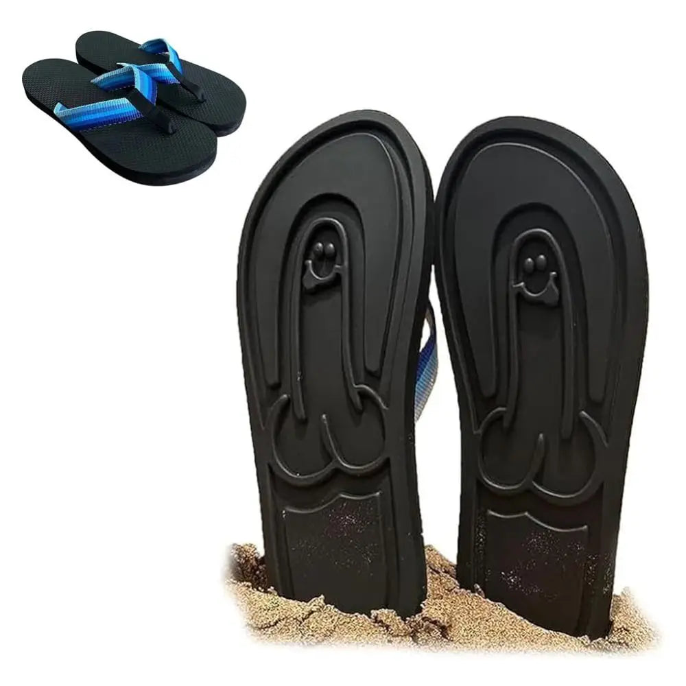 Size 39-45 Beach Flip Flops Non-slip Spoof Penis Flip Flops Summer Beach Comfortable Men's Beach Sandals for Men's
