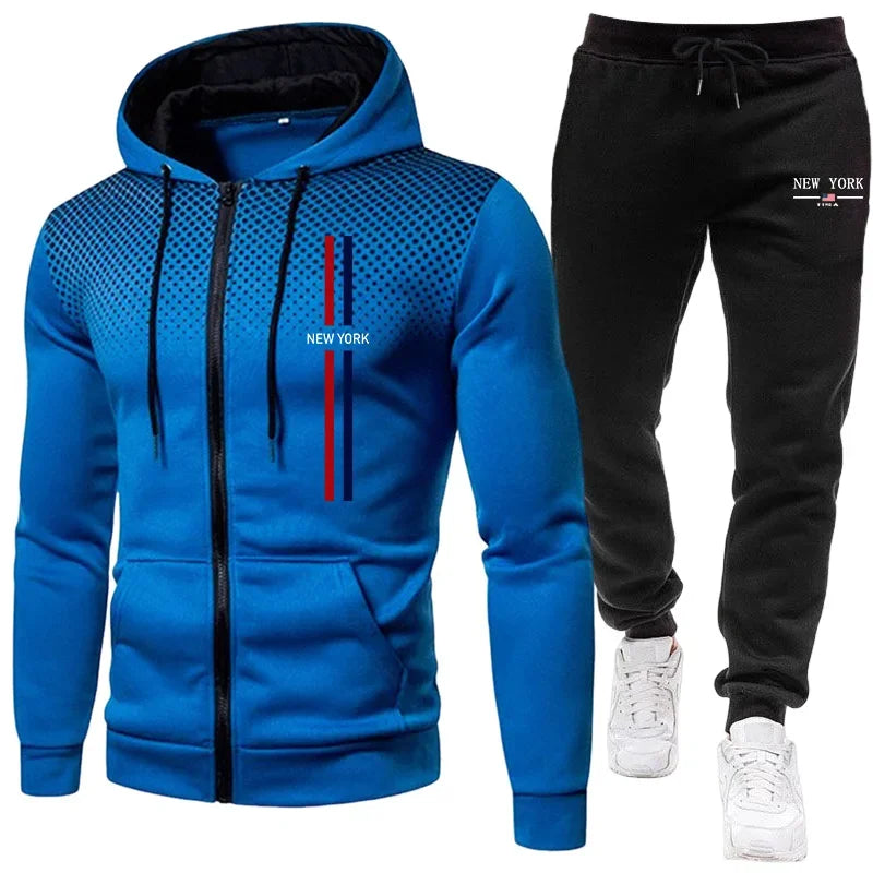 2026 Brand New Men's Tracksuit Hoodie Sweatpants Urban Casual Fashion Sportswear Autumn Winter Daily Casual Sporty Zipper Outfit