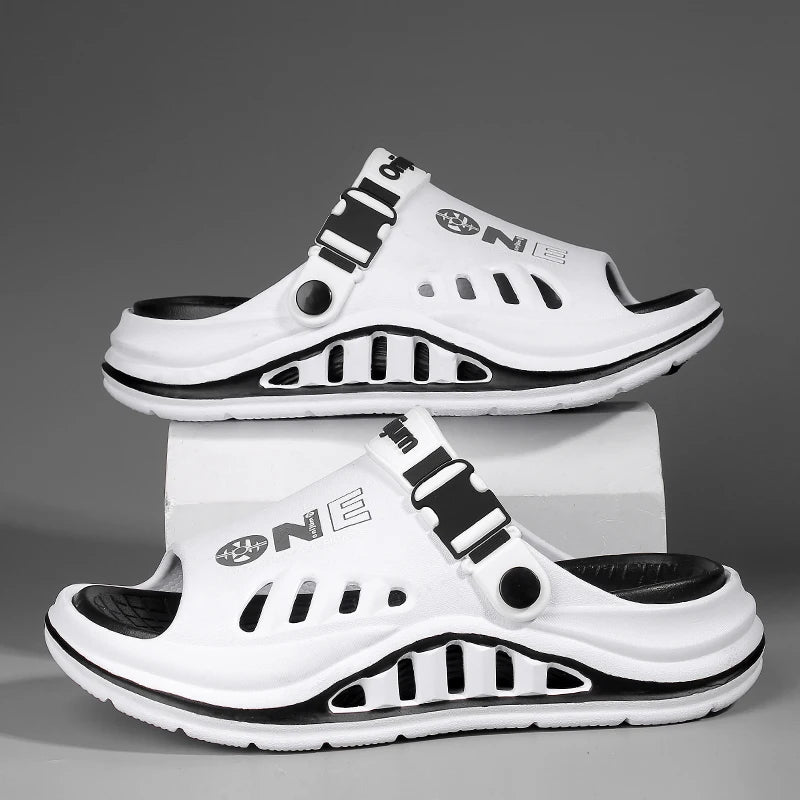 Male House Slippers Summer Breathable Open Toe Design Flexible Sole Non Slip Wear Resistant Footwear for Indoor Daily Use